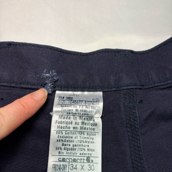 Carhartt Men’s FR Flame Resistant Work Pants 34X30 Blue Cargo Utility Trousers - Picture 4 of 11